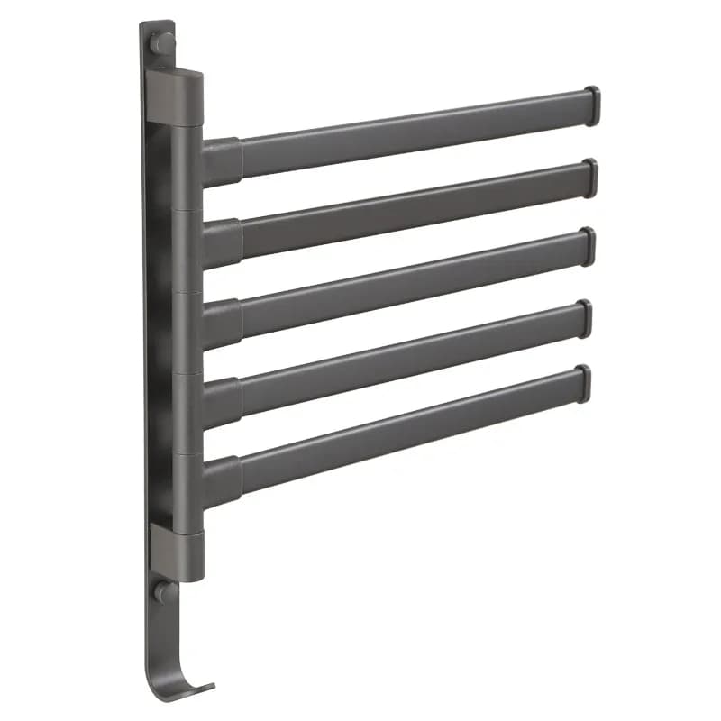 Portasciugamani angolare da parete per bagno dal design moderno, senza foratura, con barra girevole.