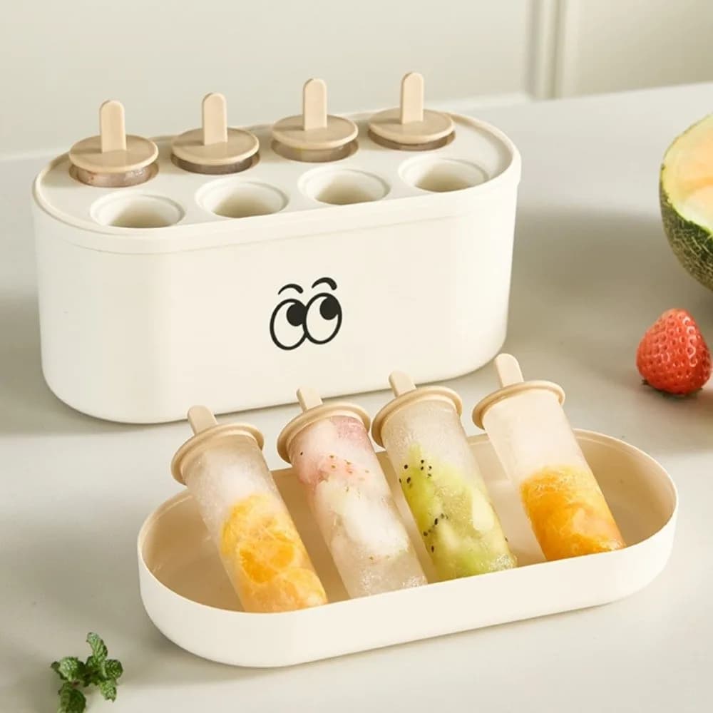 Stampo per gelato in PP con coperchio, per fai da te, non tossico, resistente, per gelati e ghiaccioli, per uso domestico