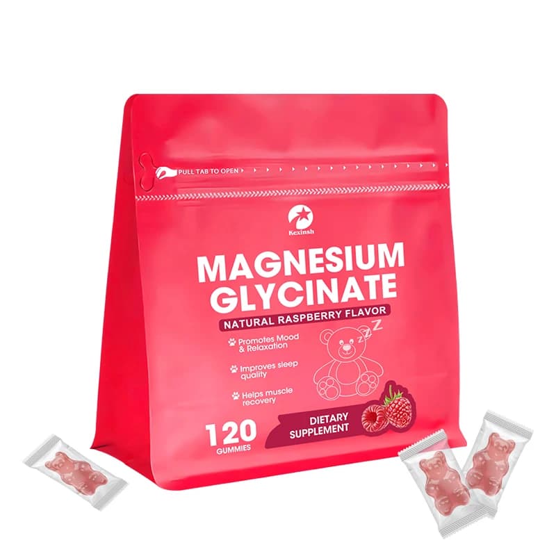 Kexinsh Magnesium Glycine Gommose Candy Relieves Stress Sleep Support Memory Promote Healthy Sleeping Magnesium Glycinate