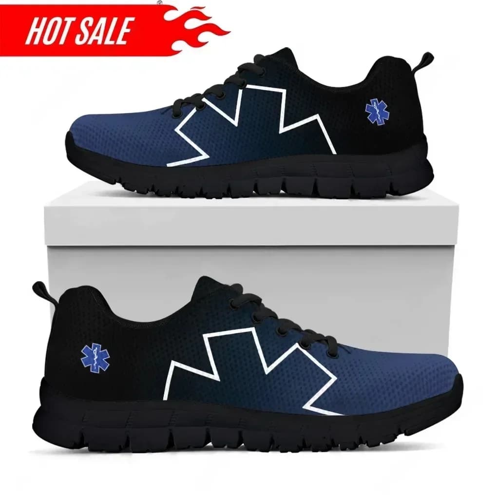 Paramedic EMT EMS Print Flats Shoes for Female Unisex Worker Sneakers Women Lightweight Nursing Shoes Zapatos mujer