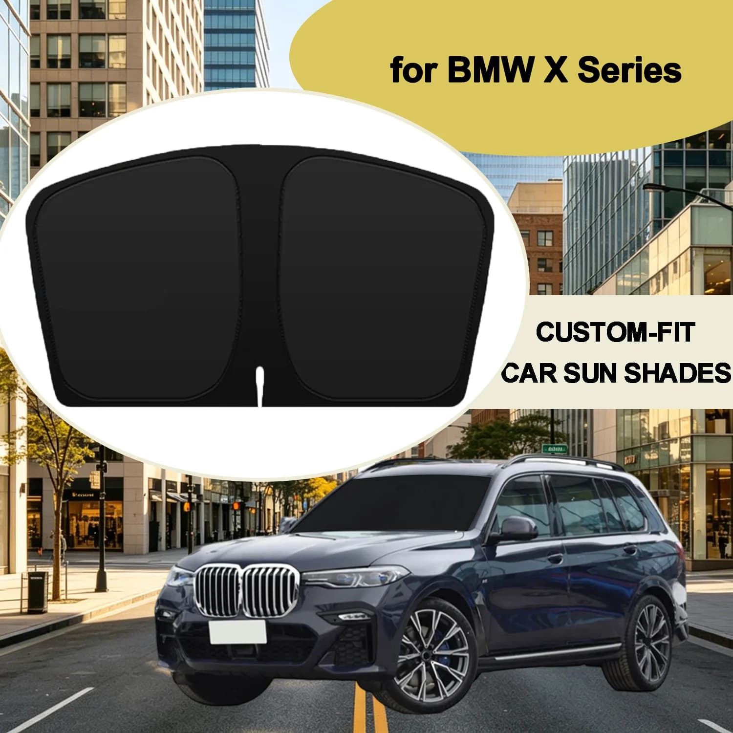 Parasole Pieghevole per Parabrezza Anteriore BMW X1 X2 X3 X4 X5 X5L X6 X7 2004-2025, Copertura Isolante dal Calore