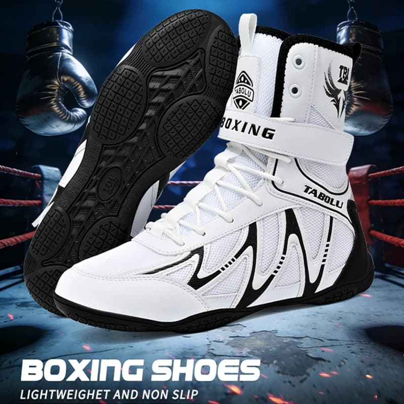 Nuove scarpe da wrestling per uomo e donna, scarpe da boxe alte antiscivolo, resistenti all'usura, traspiranti, scarpe sportive casual da trekking