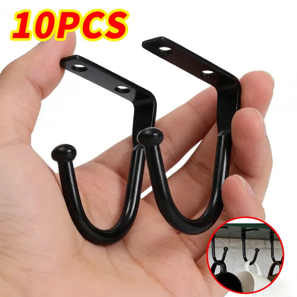 Heavy Duty Ceiling Hooks Metal Kitchen Closet Wall Mount Hangers for Hanging Plants Towel/Robe/Coat Clothes Organizer Hook Home
