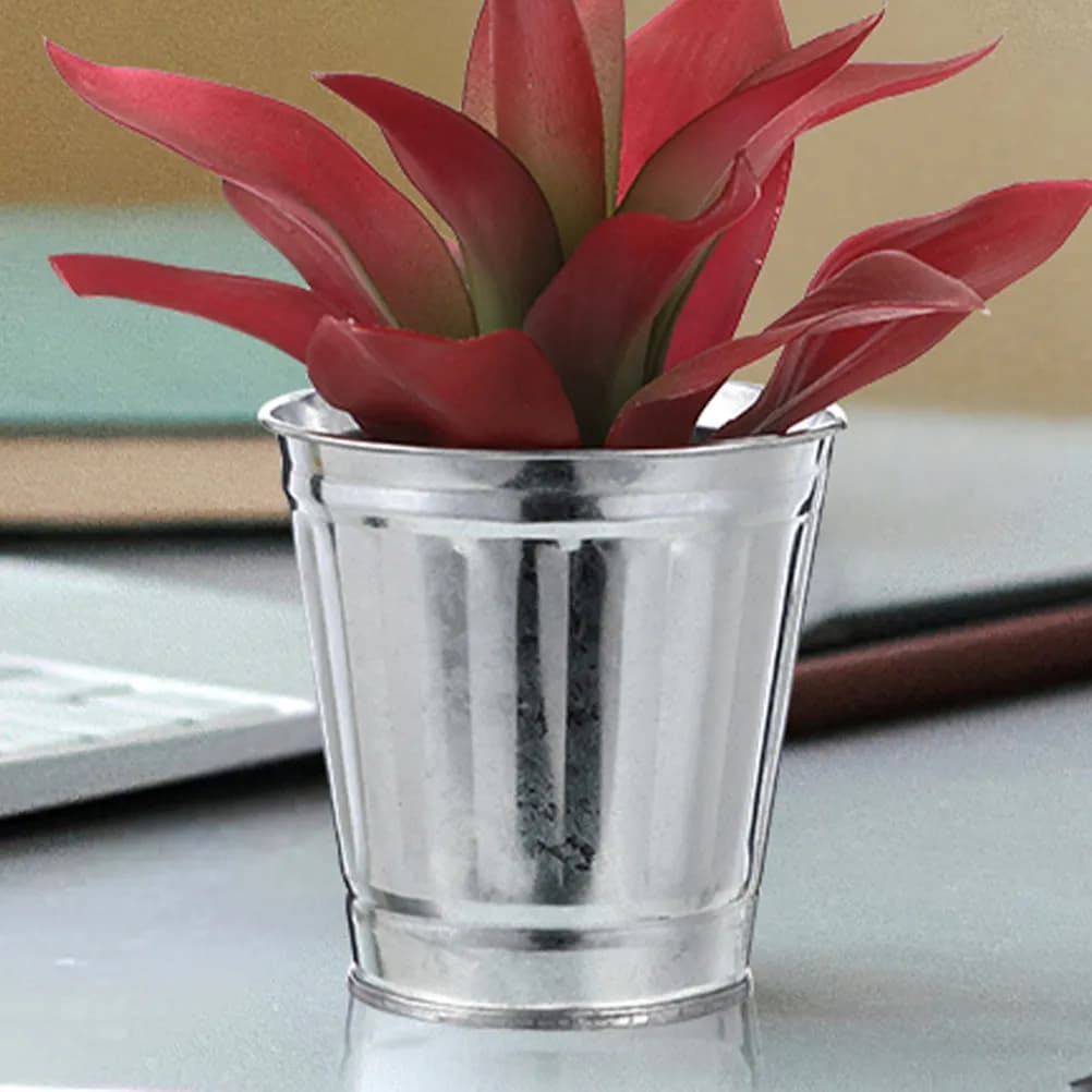2Pcs Desktop Storage Jar Multi-Function Trash Can Small Waste Paper Basket Tabletop Organizer Pen Holder Desktop Garbage Can