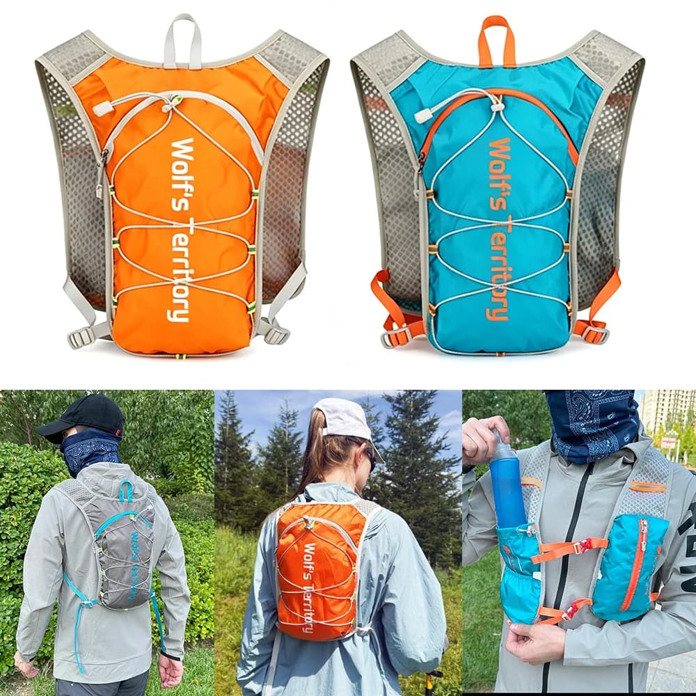Lightweight Running Hydration Vest Breathable Outdoor Trail Cycling Hiking Marathon Sports Water Bag Backpack reflective strip