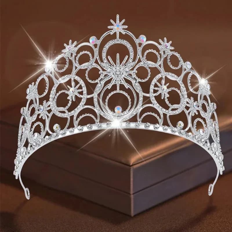 Glinda Movie Strass glossy Metal Princess Crown Cosplay Charm for Women Chapel Halloween Carnival Festival