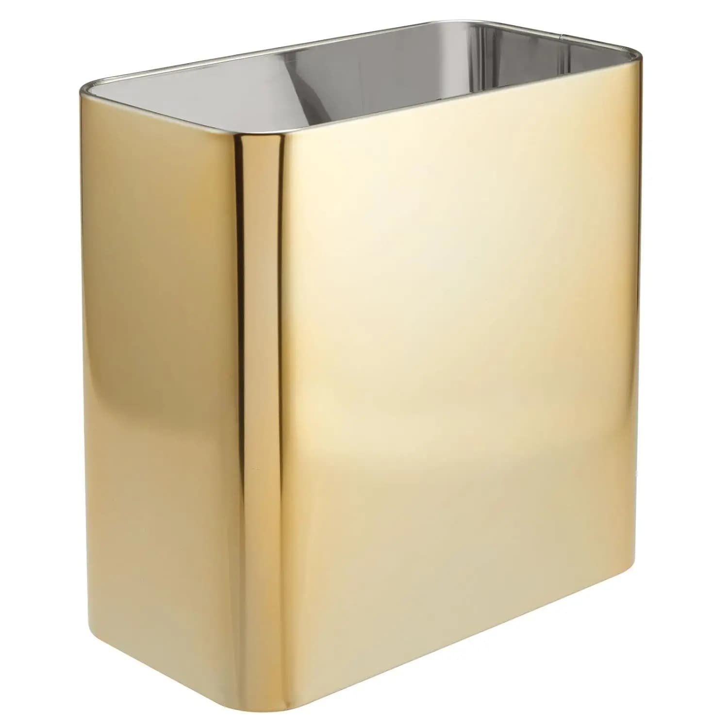 mDesign Cestino per Rifiuti in Metallo da 9 Litri (2.4 Galloni) per Bagno, Bidone Sottile per Spazzatura - Mirri