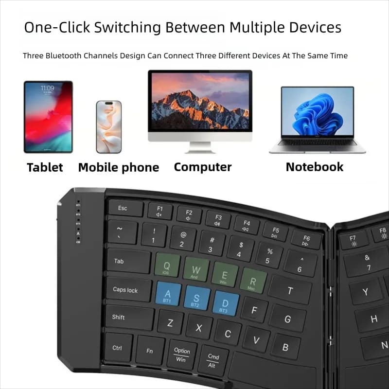 JITE Ergonomics Keyboard Split Bluetooth Foldable Keyboard Portable or iOS/Android/Windows Tablet PC Smartphone