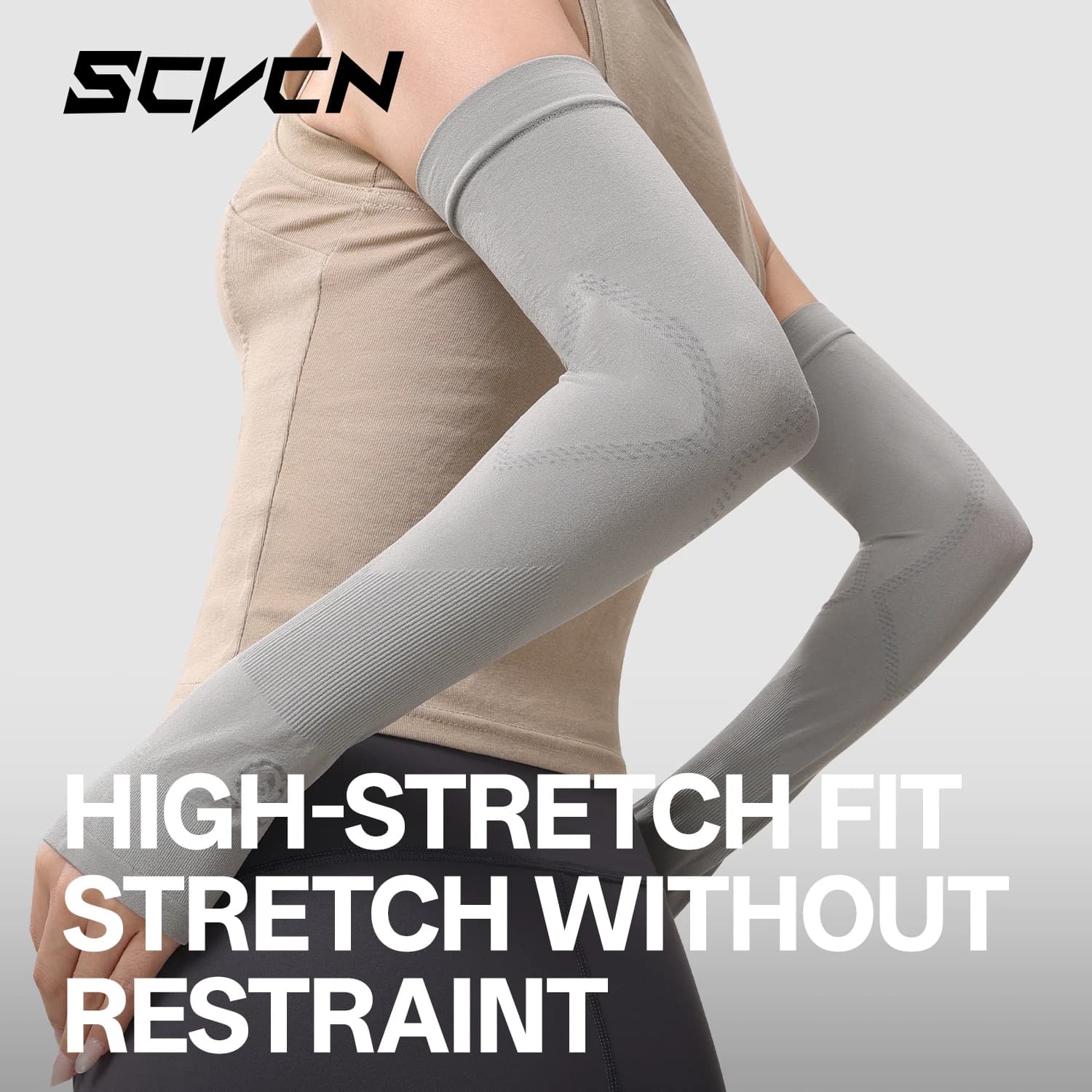 Professional Cycling Sleeves SCVCN in Anti-UV Cooling Fabric Solar Protection for Running and Sports Outdoor UPF 50+