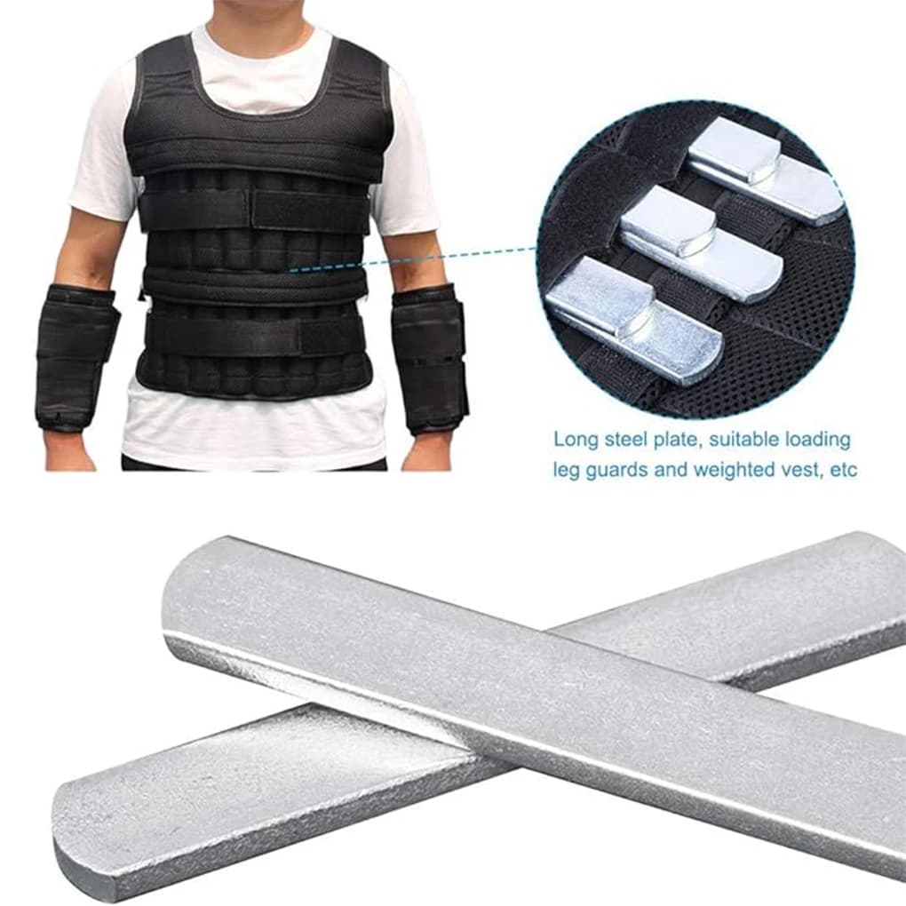 5 piece training with steel plates for easy to carry weighted vests Adjustable weight Silver + 5 pieces