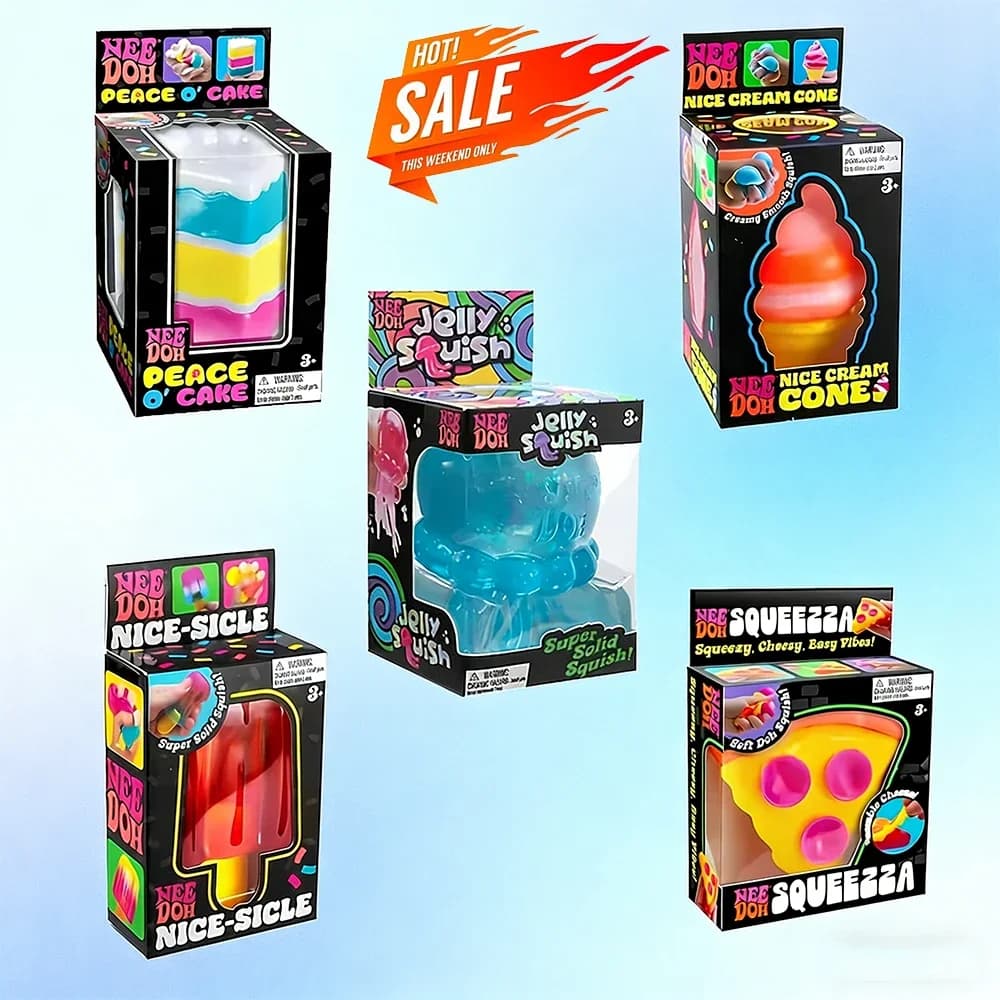 Giocattolo sensoriale Schylling Needoh Nice Cube, blocco antistress, da stringere, allevia lo stress, puzzle e rilascio dallo stress