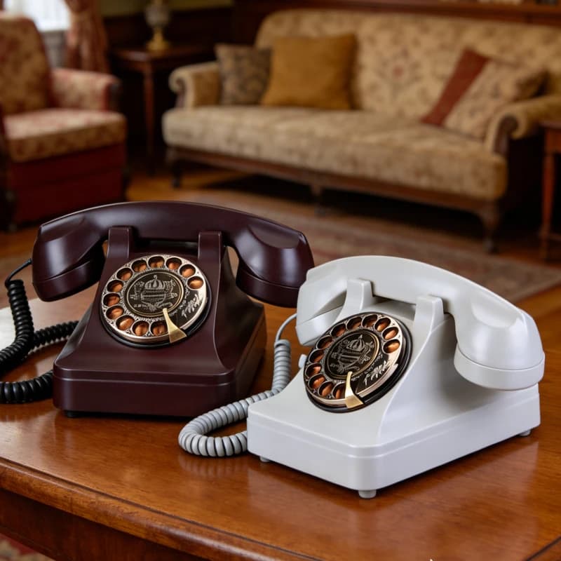 Telefono Fisso Retrò Senza Fili con Scheda SIM, Disco Rotante Girevole, Stile Antico per Ufficio, Casa, Hotel, Tavolo
