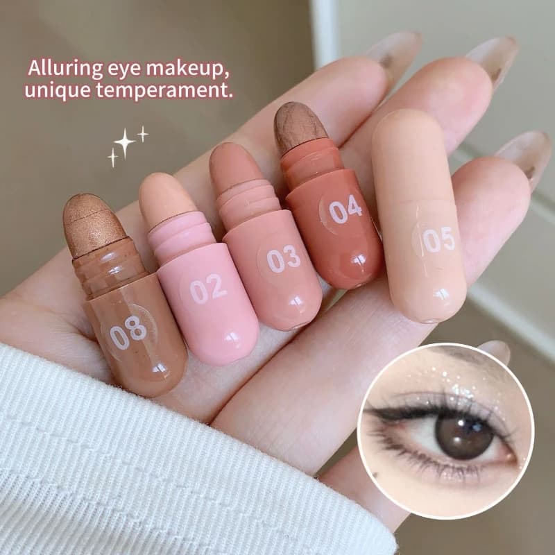 8‑Color Shimmer Capsule Eyeshadow Set, Glitter Eye Makeup for Highlight Under‑Eye Area, Multifunctional Cosmetic Makeup Kit