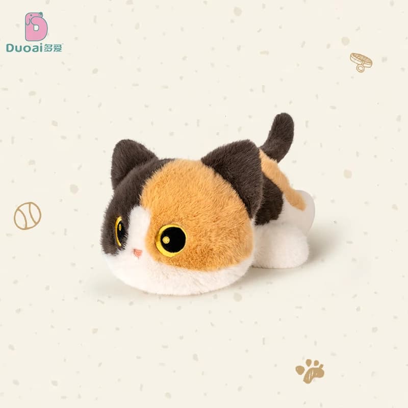 Grazioso Portachiavi Peluche Gatto Morbido, Cuscino Gatto Nero Cartone Animato, Gattino Siamese, Adorabile Giocattolo Gatto Imbottito, Regalo di Compleanno per Bambina o Bambino