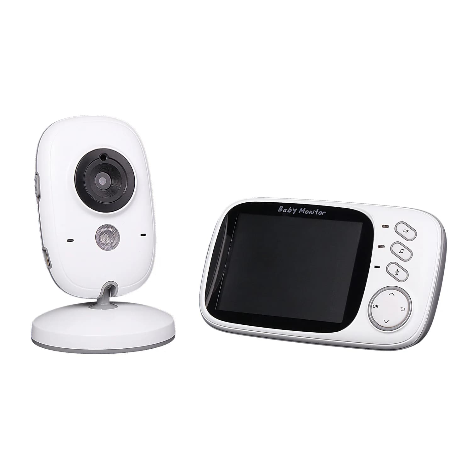 Monitor Video per Bambini Wireless da 3,2 Pollici con Visione Notturna Automatica, Interfono Bidirezionale, Monitoraggio della Temperatura, Telecamera di Sorveglianza per Babysitter