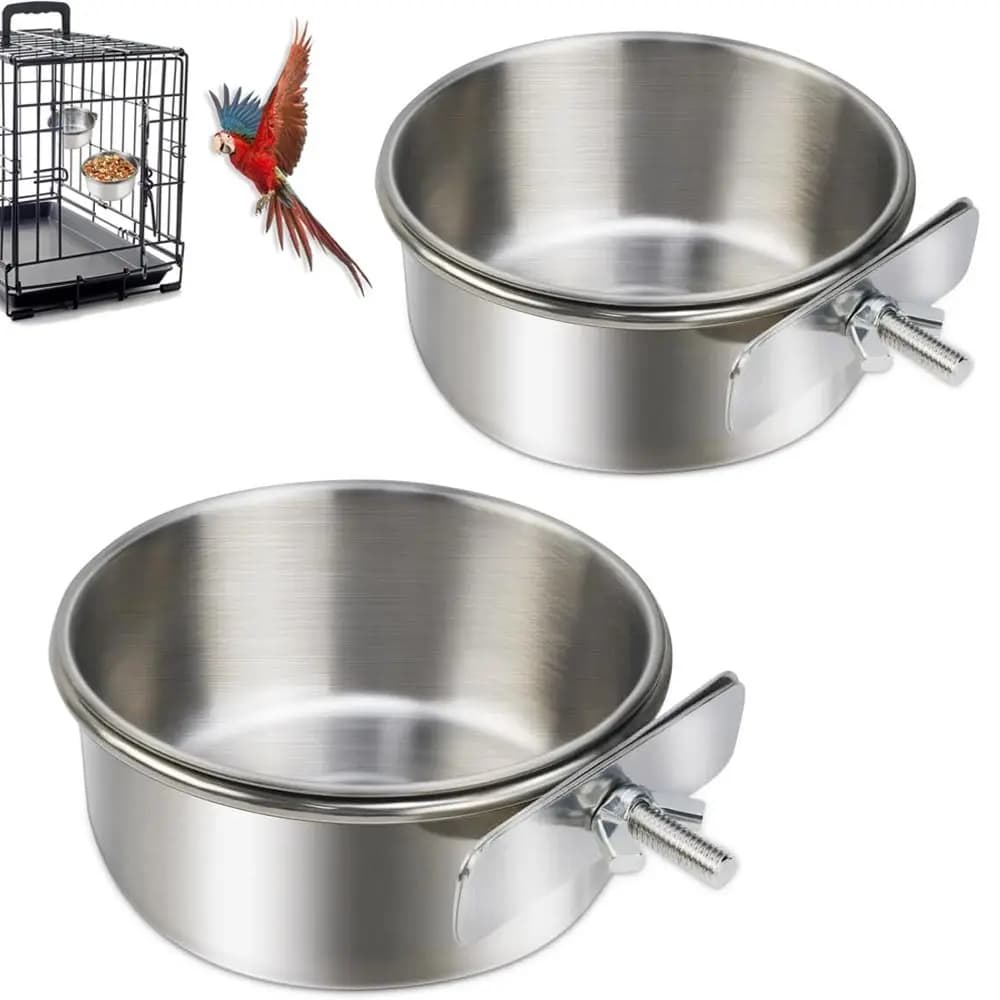 New Stainless Steel Pet Bowl Anti-gnawing Hanging Dog Cage Bowls Cage Food Dispenser Cat Dog