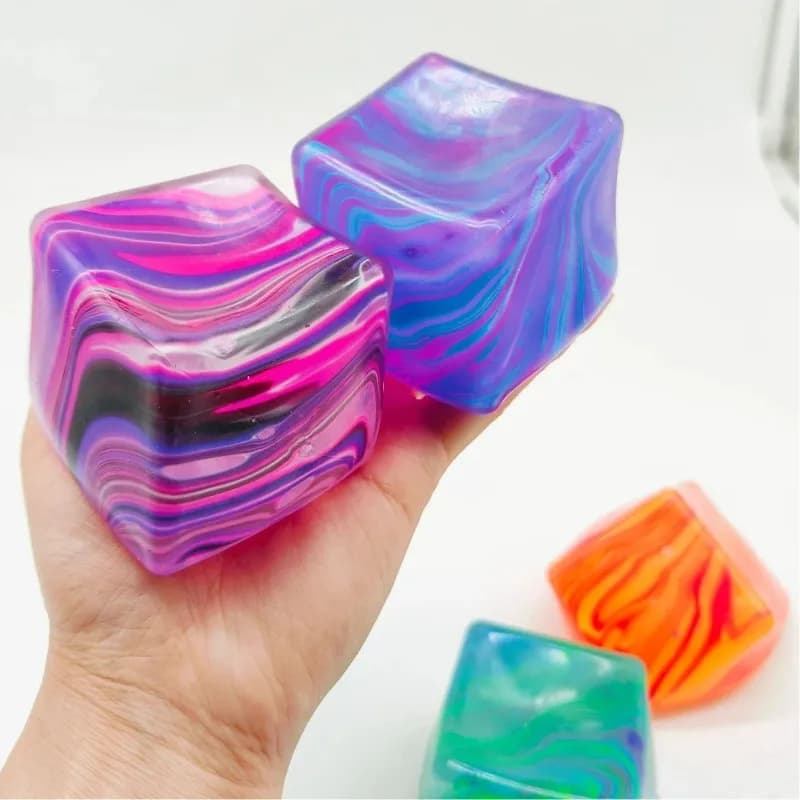 Hot Needoh Cubo Giocattolo Sensoriale Antistress Morbido e Appiccicoso, Riempito con Gel, Palla Estensibile, Morbido Gelato, Blind Box, a Lento Ritorno