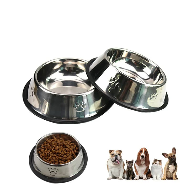 Zampa in acciaio inossidabile Ciotola per cani da compagnia Alimentatore antiscivolo Forma anti-formica Ciotole per cani per gatti Accessori per alimenti Forniture per animali domestici 6 dimensioni