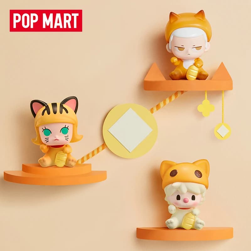 Pop Mart Lucky Cat Mini Bean Series Mystery Blind Box - Cute Labubu Molly Dimoo Crybaby Doll Figurine Collectible Xmas Gift for