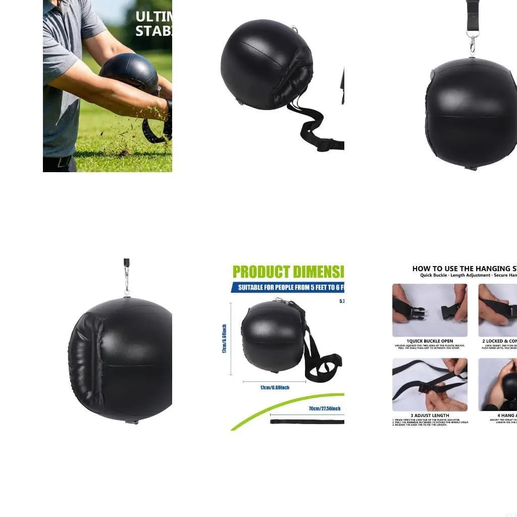 Indoor Golf Swing Practice Tool with Strap and Clip, Inflatable PVC Ball for Body Coordination, Rhythm Repetition, and Swing
