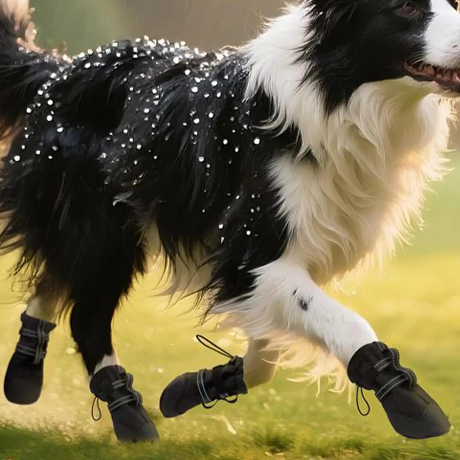 Scarpe per cani 4 pezzi antiscivolo cuscinetti per pavimentazione calda zampa di cane stivale per il recupero delle ferite per escursioni passeggiate all'aperto estate giornate di pioggia inverno