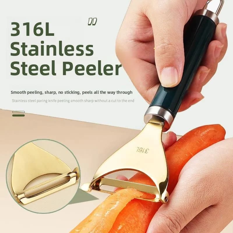 316 Stainless Steel Fruit Peeler Knife High End L Shaped Scraper Kitchen Tool for Melon Corn Peeling