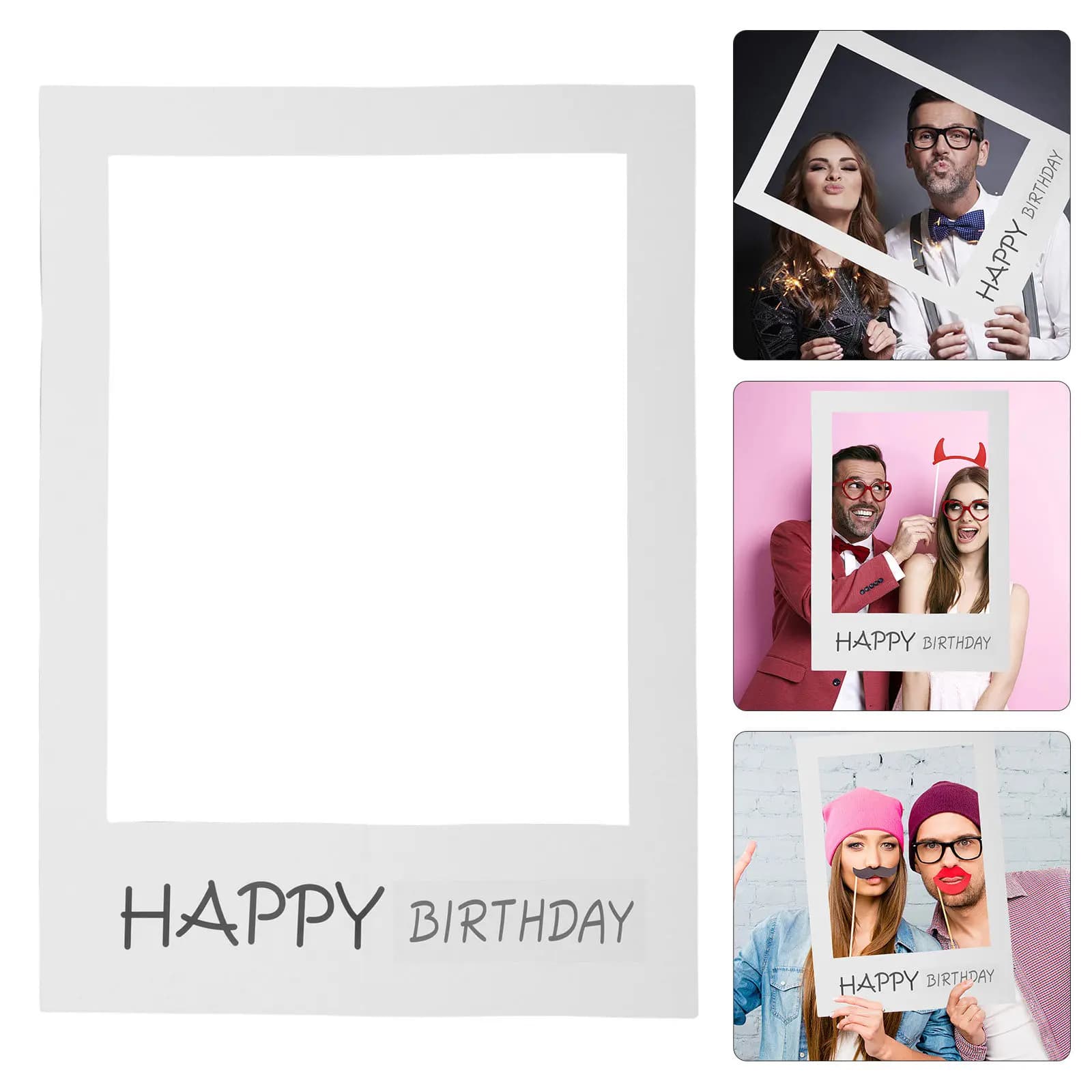 Lightweight Premium Paper Birthday Frame Cutouts Photo Props Picture Cutouts for Birthday Party Celebration Memorable Photos