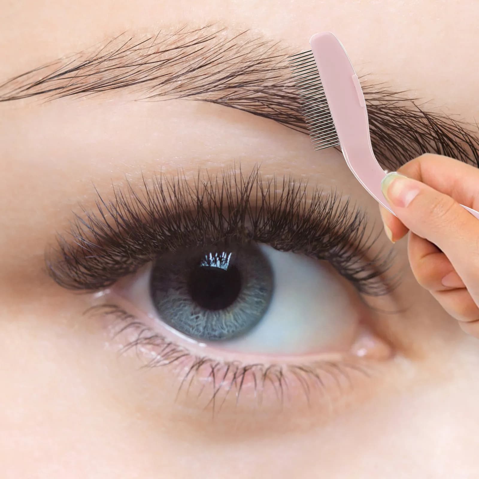 Set di 2 Pettini per Sopracciglia in Metallo, Separatore per Ciglia, Strumento Portatile per la Bellezza delle Ciglia, Spazzola per Trucco