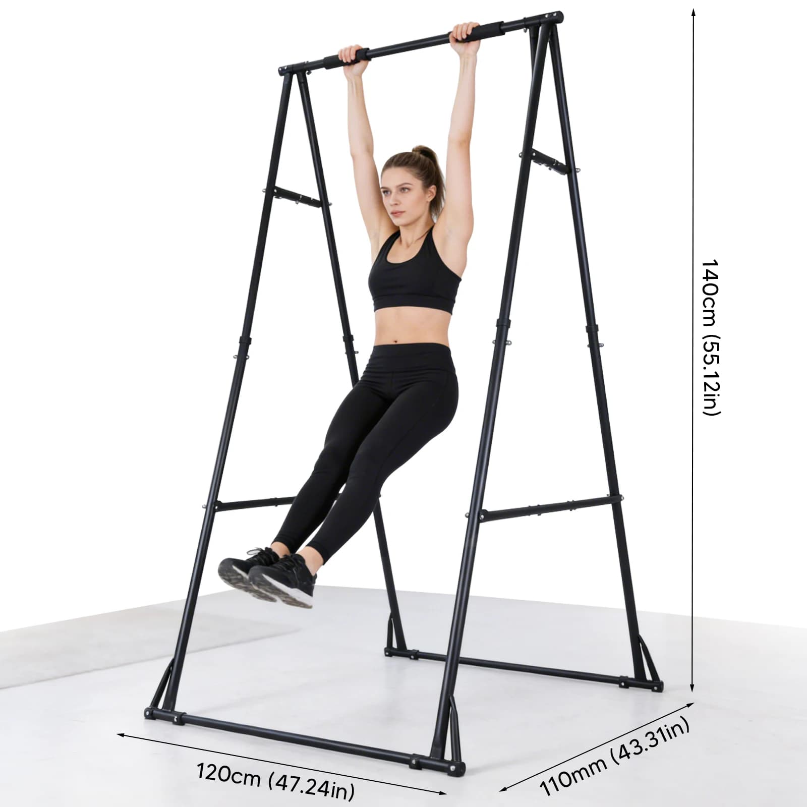 Foldable Free Standing Pull Up Bar Stand Adjustable Portable Aerial Yoga Stand for Home Gym Strength Training