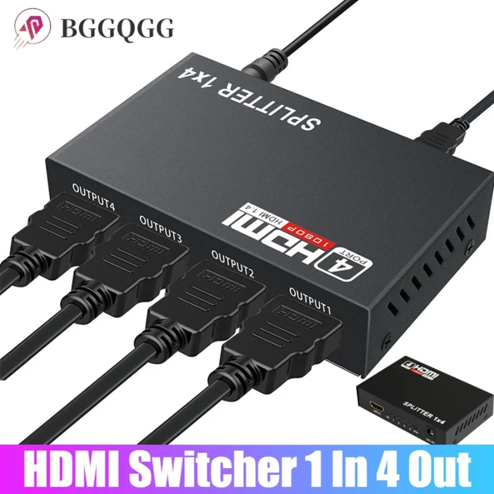 Splitter HDMI 1 in 4 out Splitter video HDMI Full HD 1080P Monitor schermo duplicato Switch HDMI per PC PS3/4 Proiettore HDTV