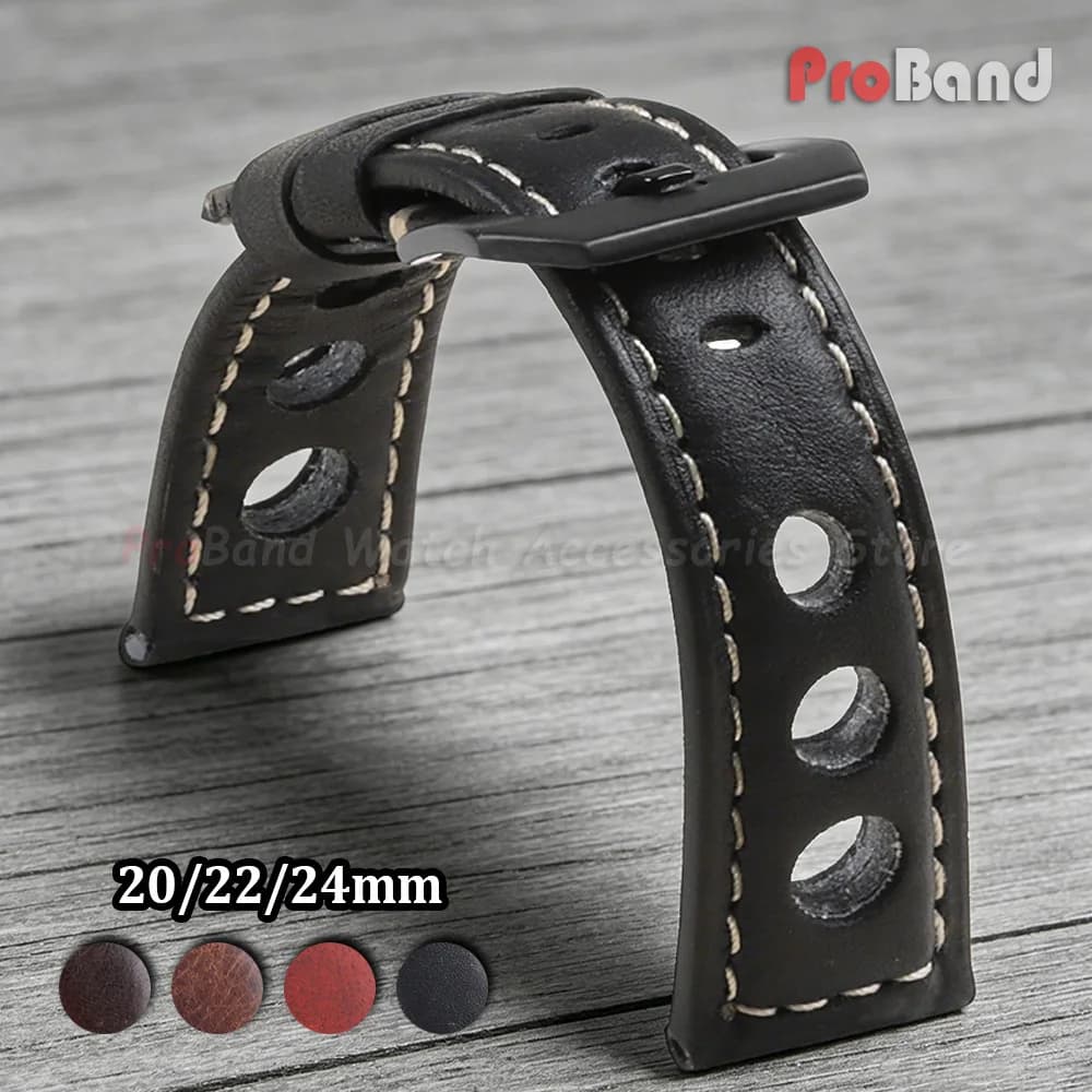 Cinturino per Orologio in Pelle di Vacchetta Vintage 20mm 22mm 24mm, Bracciale in Vera Pelle, Cinturino Universale per Uomo e Donna con Fibbia a Perno