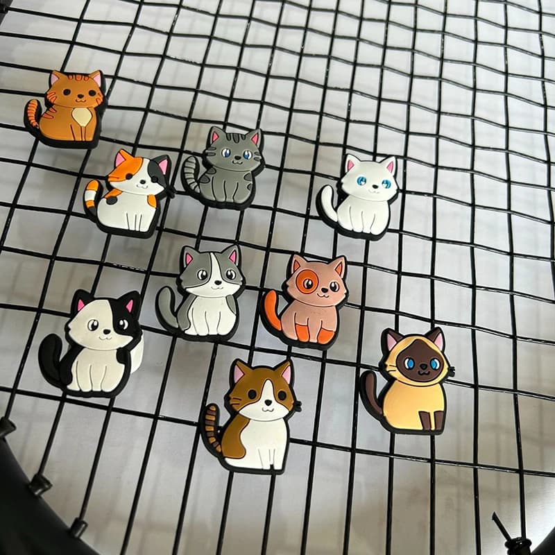 1/6/8 pieces Cartoon Cat Tennis vibration shock absorber silicone shock absorber to reduce tennis rack shock absorbers for tennis racket accessories