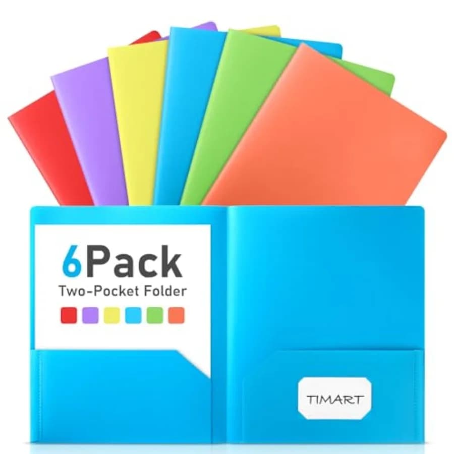 Folders with Pockets-, 2 Pocket Folders Fit Letter Size Paper, Colored Plastic File Folders for Documents, Plastic File Folder
