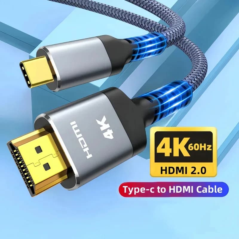 Cavo compatibile da USB C a HDMI 4K Tipo C a HDMI 2.0 Thunderbolt da 3/4 a 4K 60Hz 30Hz per iPhone 15 MacBook Huawei Mate30