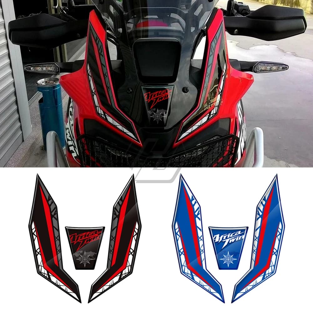 Per Honda Africa Twin 2016-2019 Decalcomanie di protezione carenatura anteriore moto Resina 3D