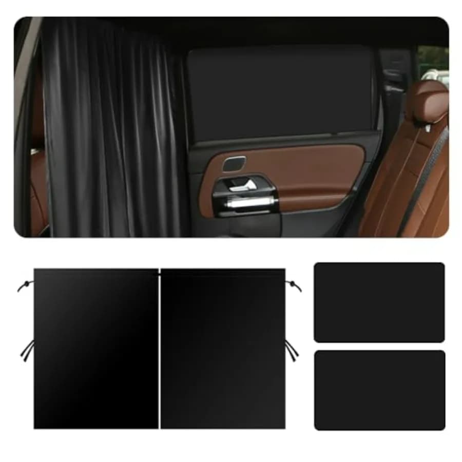 Kit Parasole per Auto, Tende Grandi per Auto con 1 Tenda Divisoria e 2 Tende Magnetiche, Parasole Universali per Finestrini di Camion