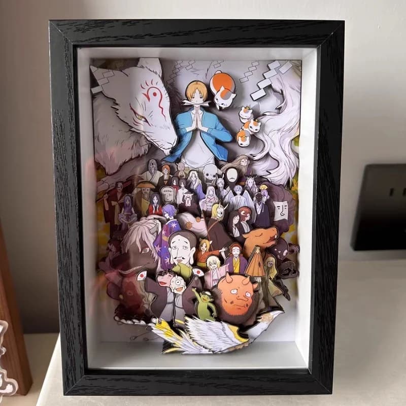 New Natsume Friends Book Decorative Painting 3D Takashi Natsume Figure Decorative Frame Handmade Desktop Decor Gift