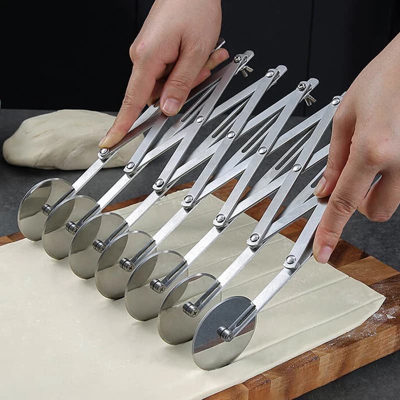 1/3/5/7 Ruote Taglierina Pasta Divisore Lato Pasta Coltello Rullo In Acciaio Inox Lama Regolabile Pizza Pasticceria Pelapatate Strumento di Cucina