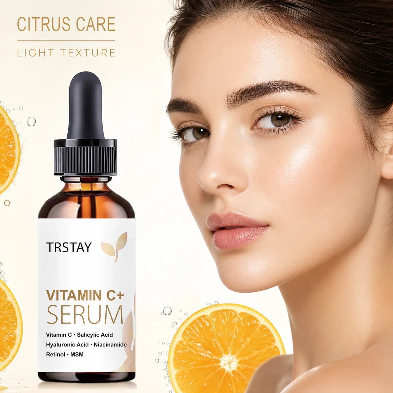 TRSTAY Vitamin C Facial Serum: Hydrating and moisturizing, easily absorbed, leaving skin hydrated for daily skincare