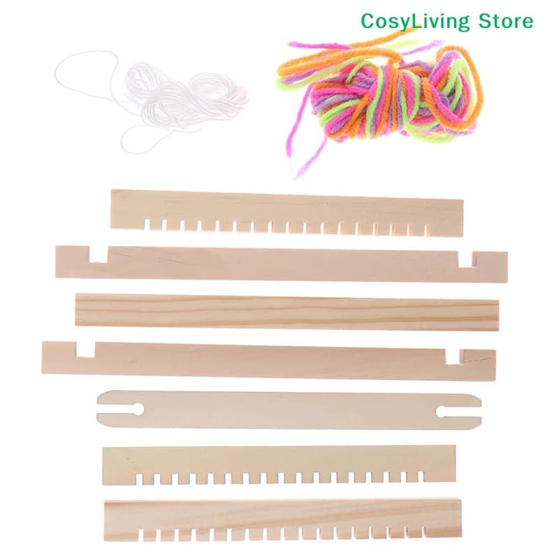 1Set Wooden Weaving Loom Craft Yarn DIY Hand Knitting Machine Kids Educational Toys