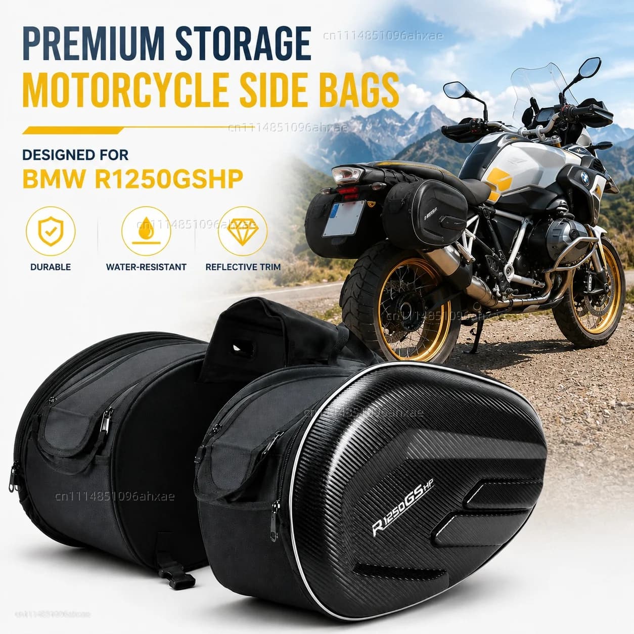 For BMW R1250GSHP 2019-2026 2PCS Motorcycle Pannier Bags Luggage Saddle Bags Side Storage Fork Travel Pouch Box Motorcycle Side