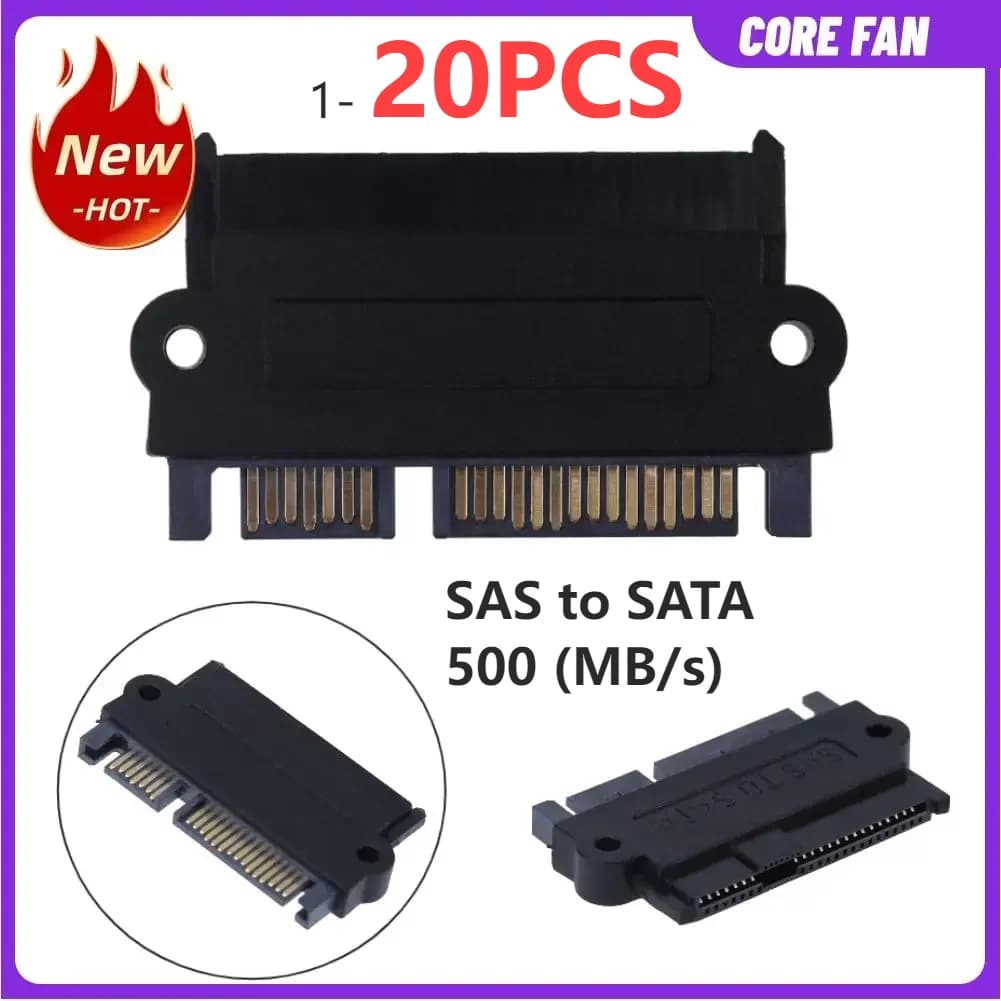 Convertitore adattatore da 5Gbps SFF 8482 SAS a SATA con angolo di 180 gradi testa dritta portatile di alta qualità per accessori per PC SAS a SATA
