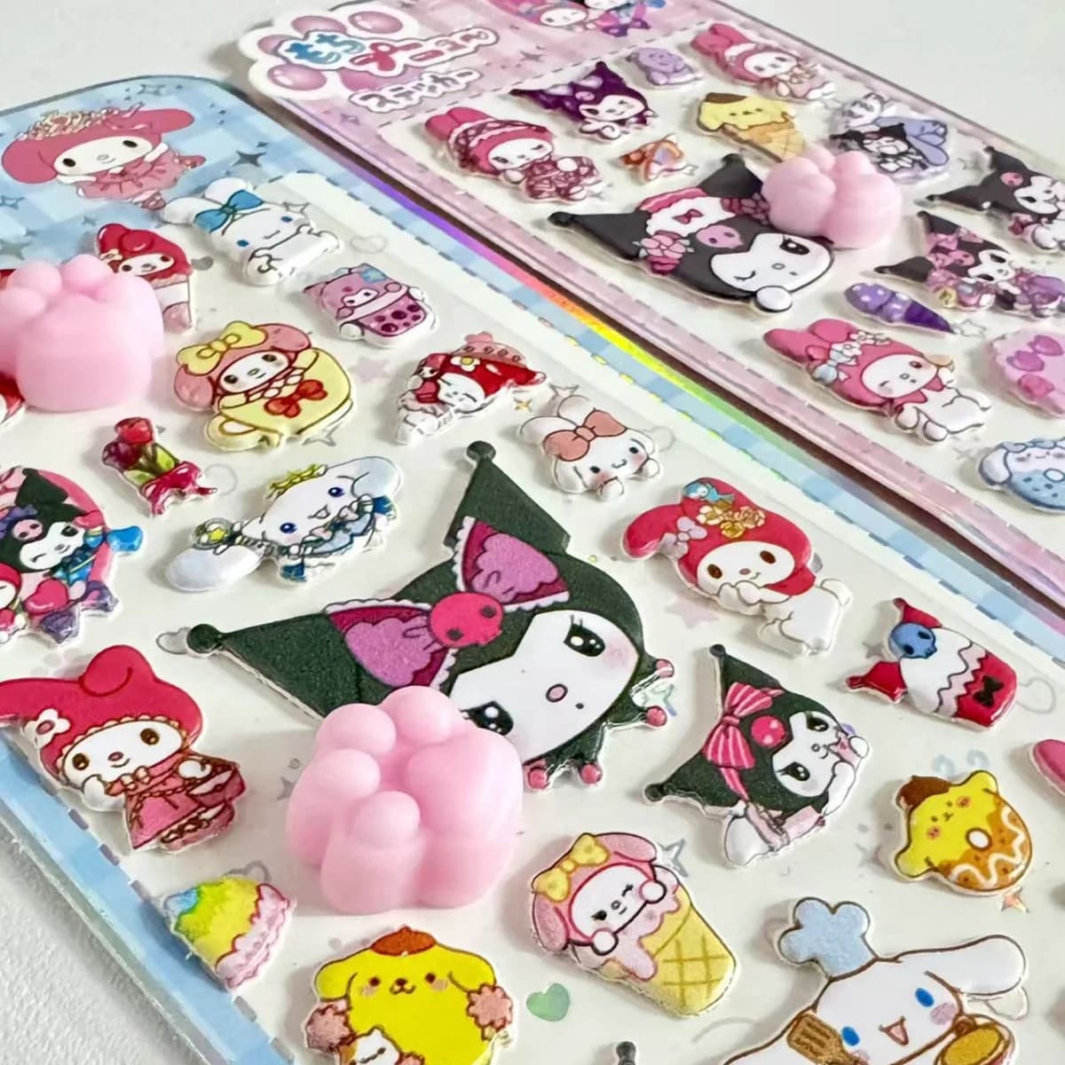 Set 2026 Nuovo Adesivo Morbido a Forma di Zampa di Gatto Kuromi, Adesivo Decompressione Carino, Adesivo a Bolle per Decorazione Cover Telefono
