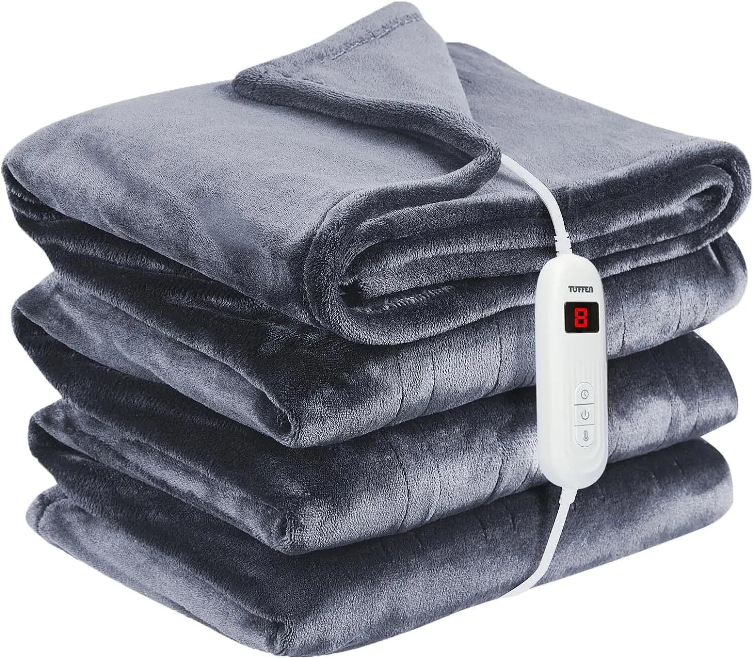 Coperta Elettrica 10L VS con Spegnimento Automatico 4H, Morbida e Lavabile, 50x60 per Calore e Comfort, Uso su Letto e Divano in Inverno