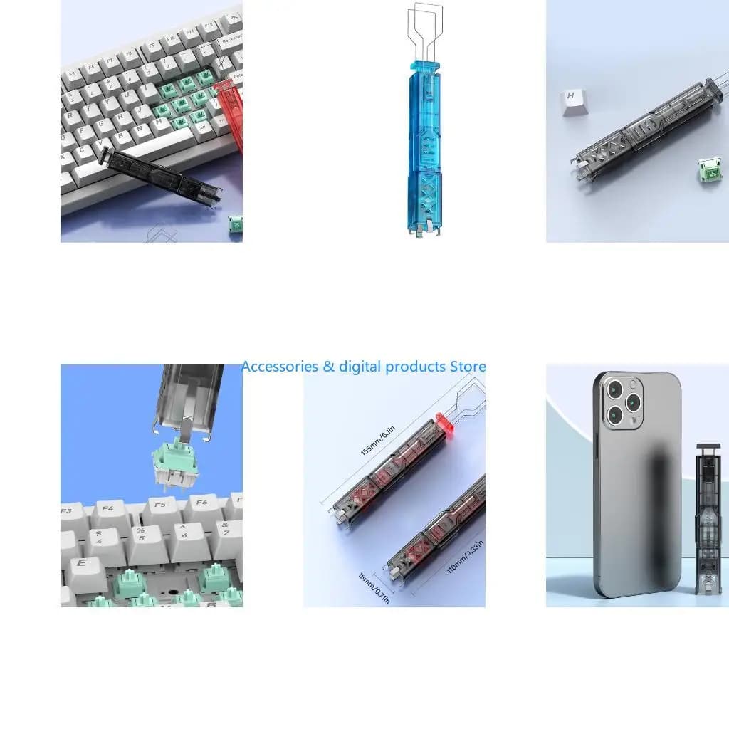 77JD Ergonomic Keycap Puller 2 in 1 Keycaps and Switches Remover Tool High Strength for Mechanical Keyboards Cleaning