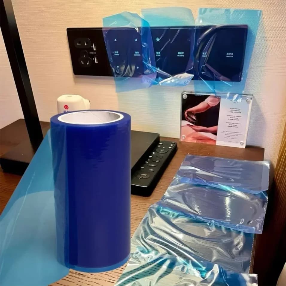 Il nastro di pellicola barriera da 100 pezzi per servizi igienici e bagni impedisce lo sporco e le macchie sui maniglie e gli interruttori delle porte senza lasciare segni