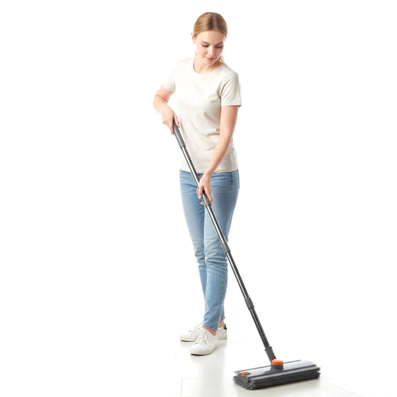 Brush for Flooring 3 in 1 with Setole Rigide, Long Sleeve, Tergivetro and Pinzette for Cleaning Bathroom, Patio, Garage and Kitchen