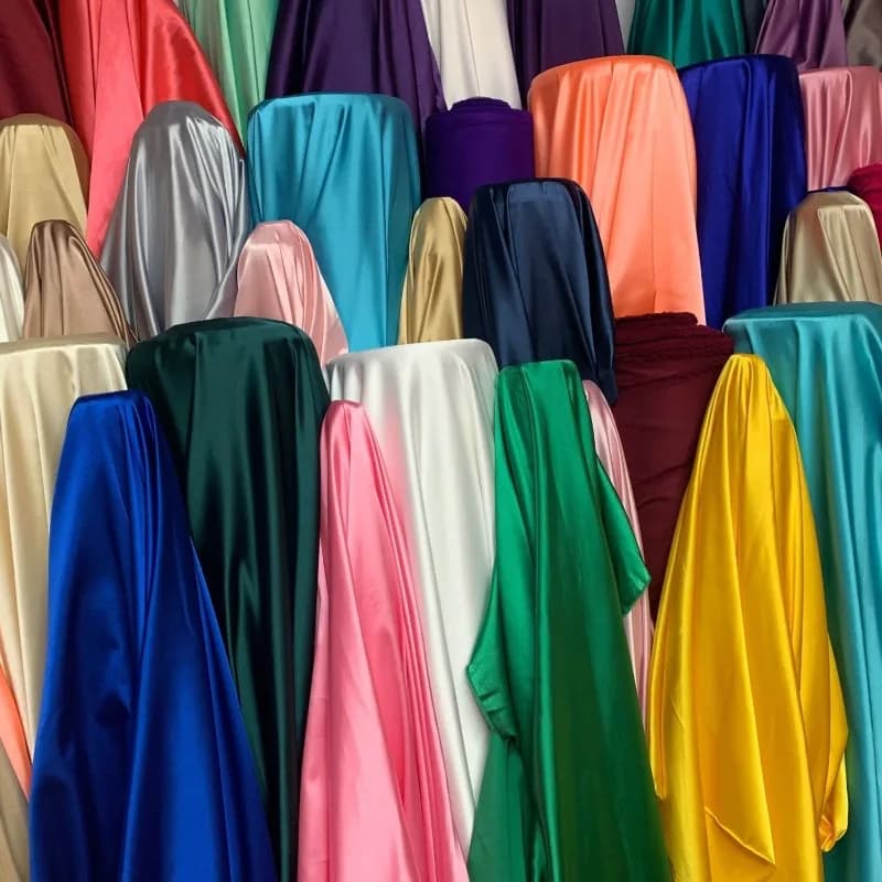 High Density Elastic Satin Fabric By Meters for Dress Pajama Stage Costume Diy Sewing Textile Smooth Glossy Soft Cloth Plain Red