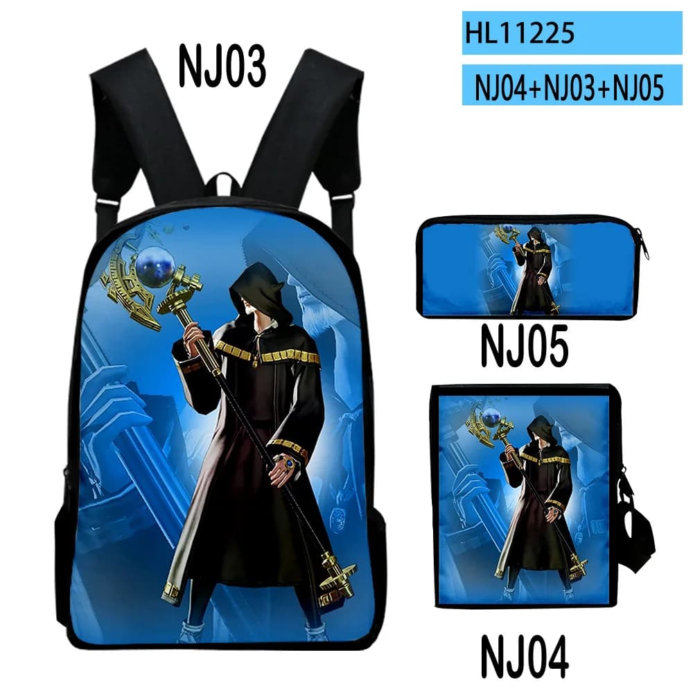 Trendy Game The Thaumaturge 3D Print 3pcs/Set pupil School Bags Laptop Daypack Backpack Inclined shoulder bag Pencil Case