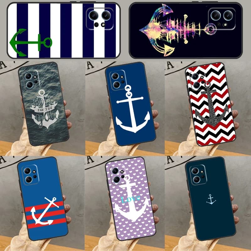 Nautical Anchor Barca Mare Caso Per Xiaomi Redmi Nota 14 Pro 13 12 11 9 10 9S 10S 11S 12S Redmi 14C 13C 10C 12C Copertura
